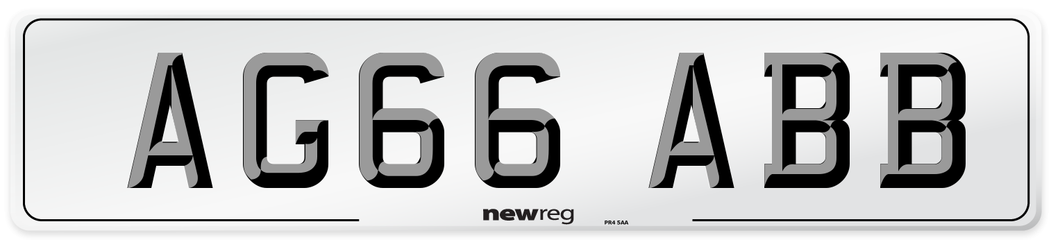 AG66 ABB Number Plate from New Reg